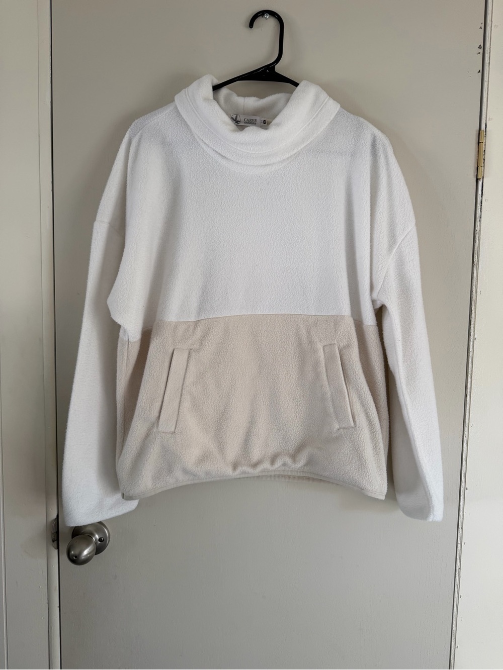 Carve Designs Two-Tone Cream and White Cowl Pullover